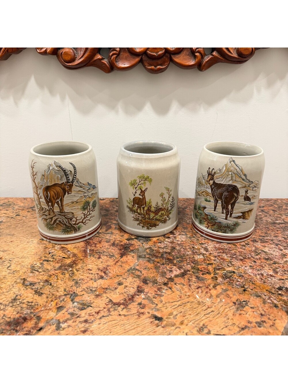 Vintage Werner Corzelius German Stoneware Beer Steins Set of 3